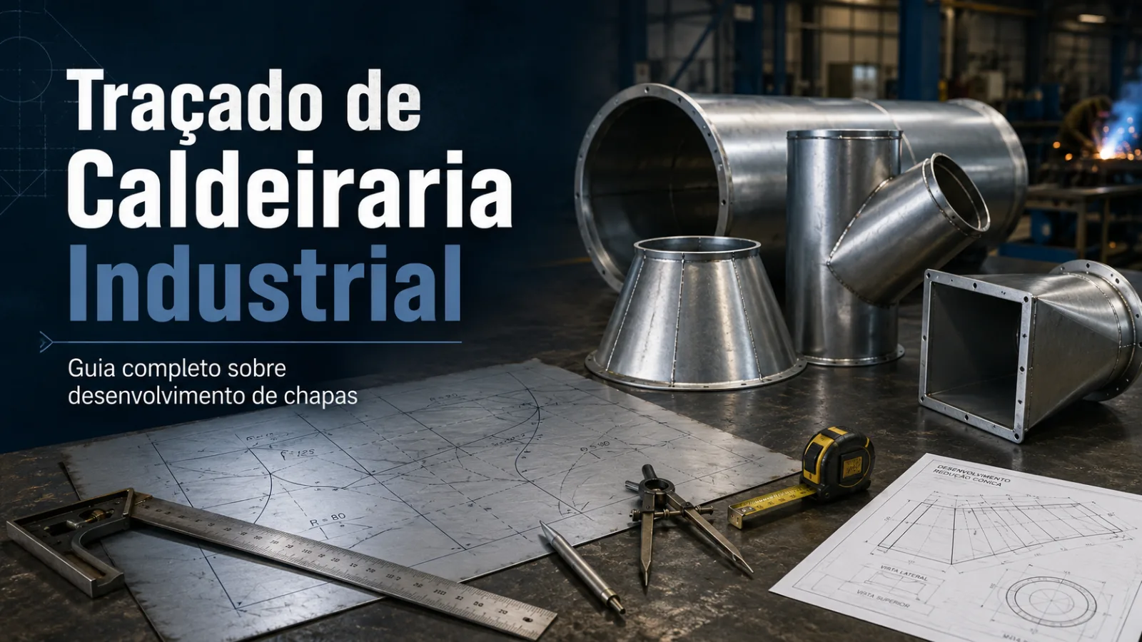 O que é traçado de caldeiraria industrial? Guia prático para caldeireiros